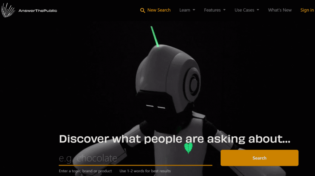 Image of Answer the Public website