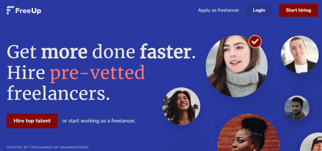 Image of FreeUp Homepage