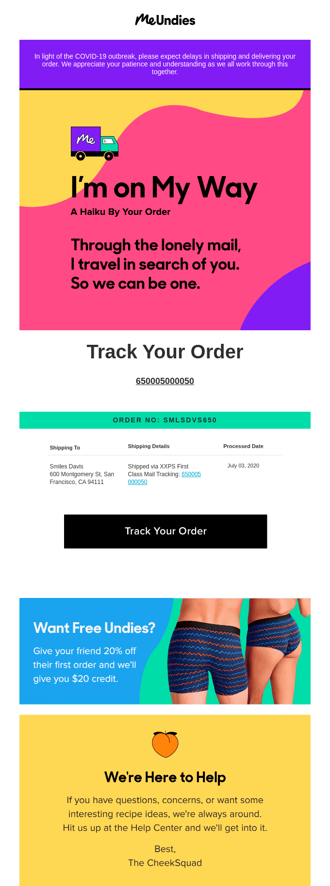 Transactional email example