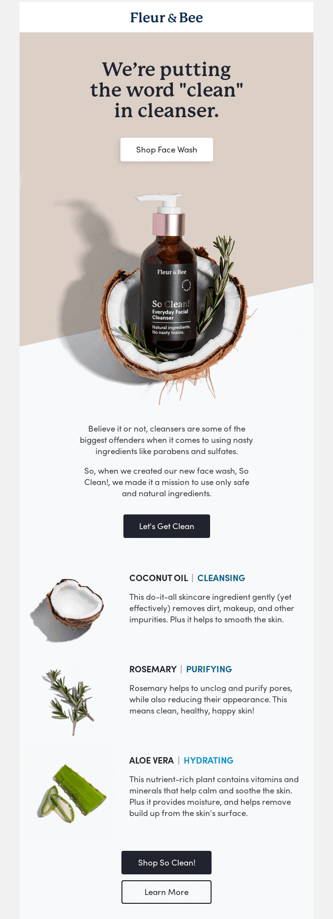 Promotional email example