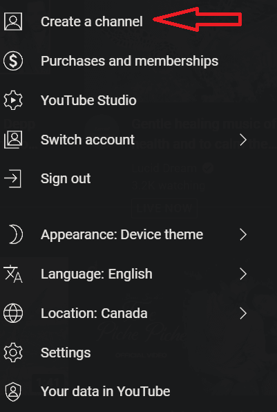 Image of Youtube dashboard