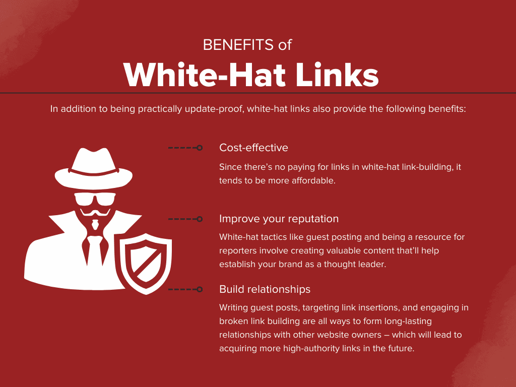 infographic on benefits of white hat links