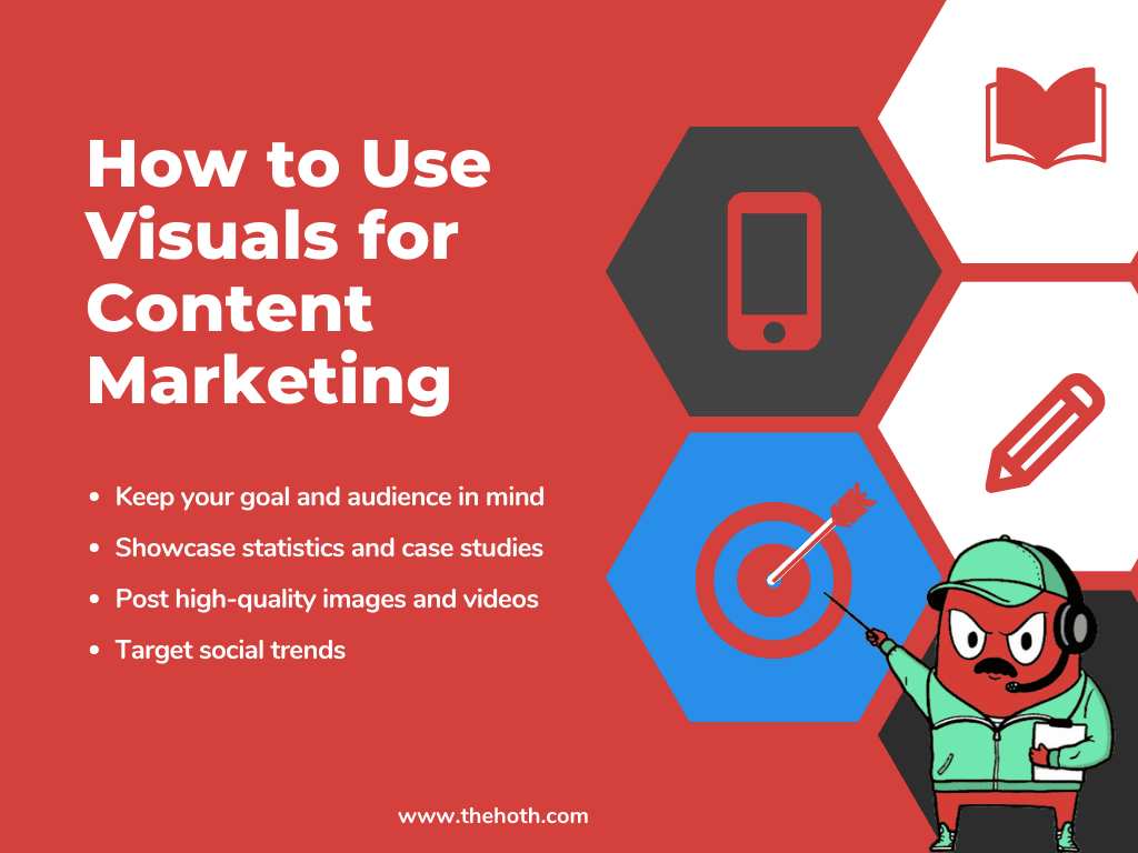 Infographic on how to use visuals for content marketing