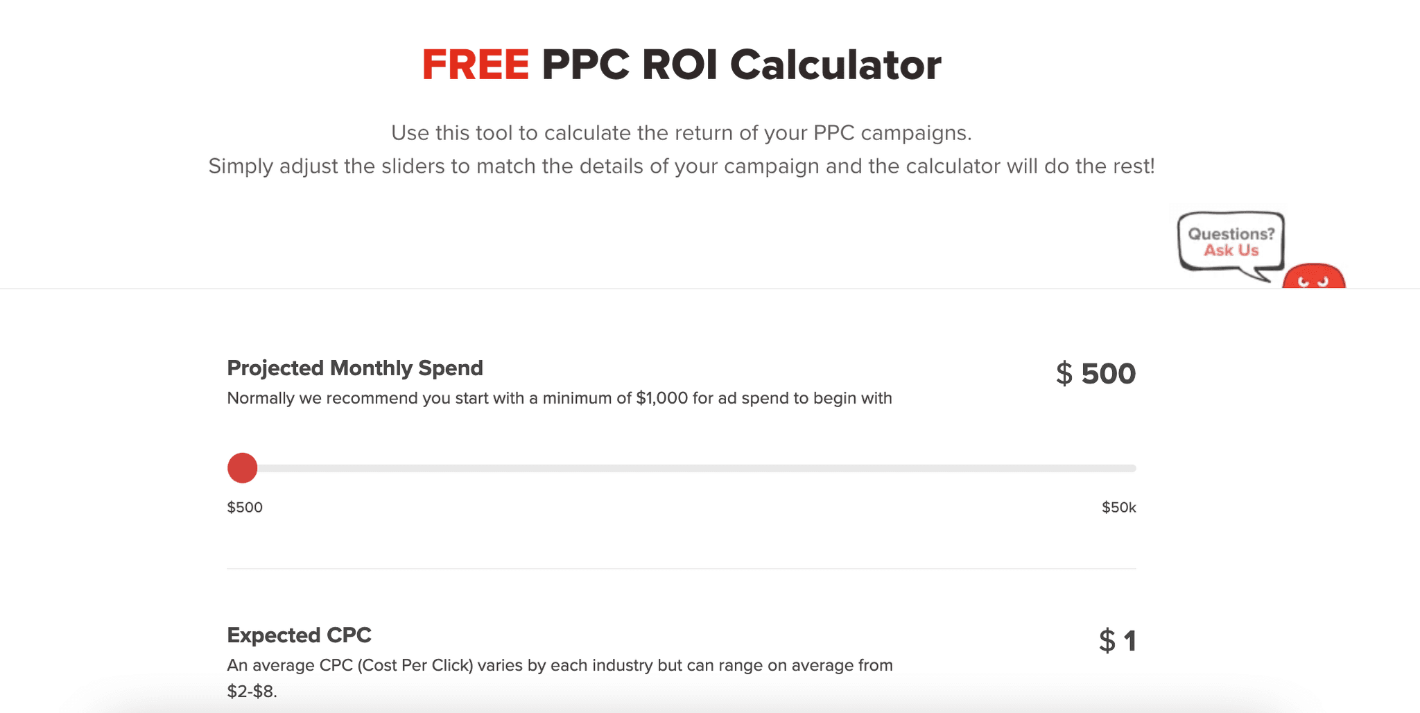 image of thehoth PPC ROI calculator