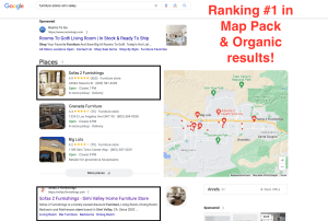 ranking number 1 organically and locally