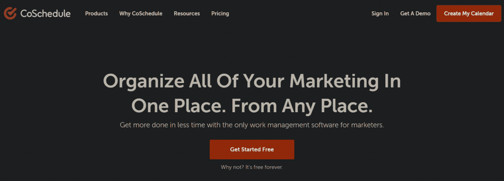 Image of Coschedule website