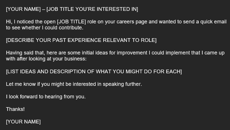 Image of Sample Job Application Email